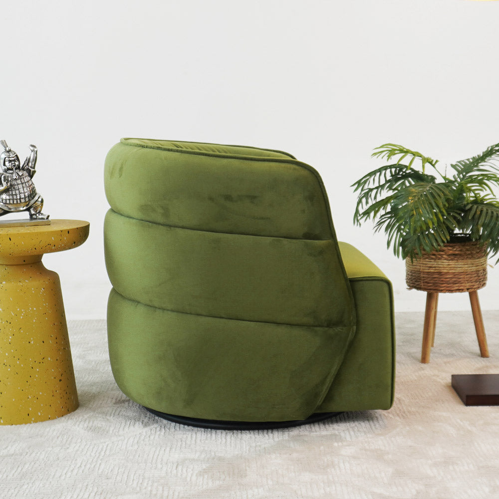 Shamrock Swivel Chair - Green Velvet