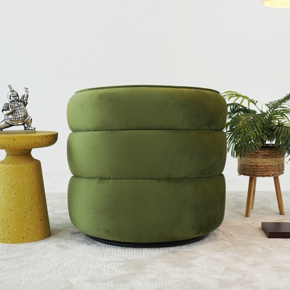 Shamrock Swivel Chair - Green Velvet