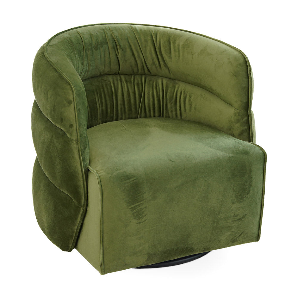 Shamrock Swivel Chair - Green Velvet