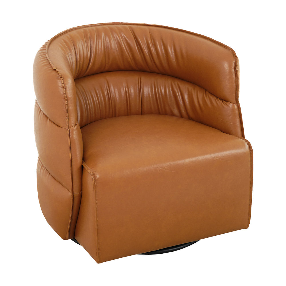 Shamrock Swivel Chair - Tan Vegan Leather