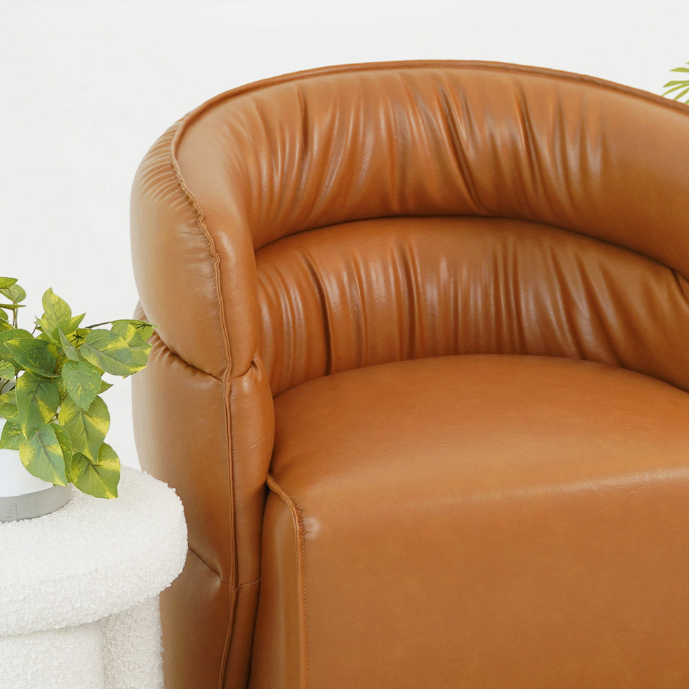 Shamrock Swivel Chair - Tan Vegan Leather