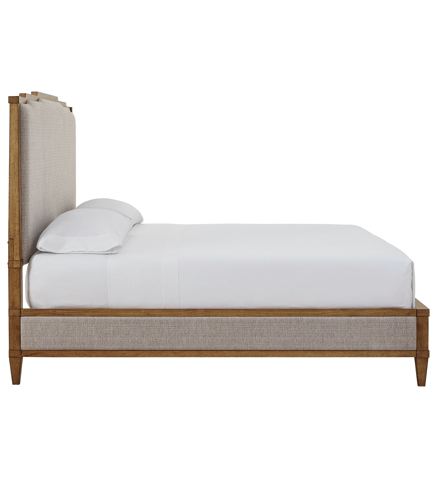 Sharlance King Upholstered Panel Bed in Light Brown Hickory | MidinMod