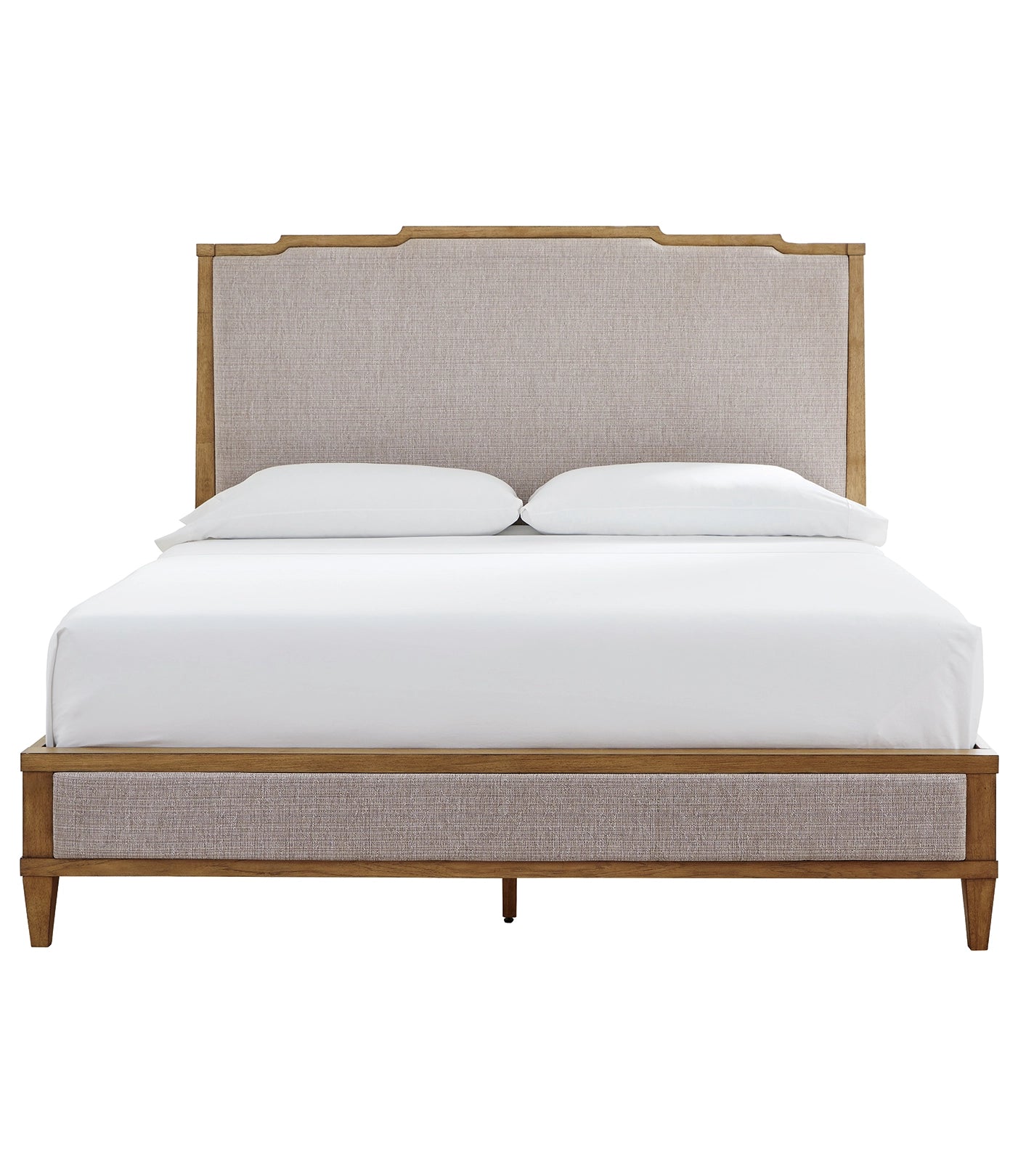 Sharlance King Upholstered Panel Bed in Light Brown Hickory | MidinMod