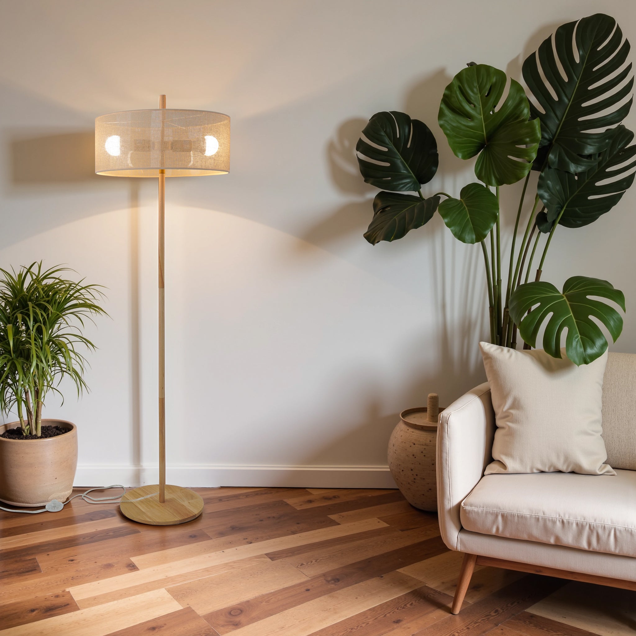 Shimmer Floor Lamp - Oak + Natural