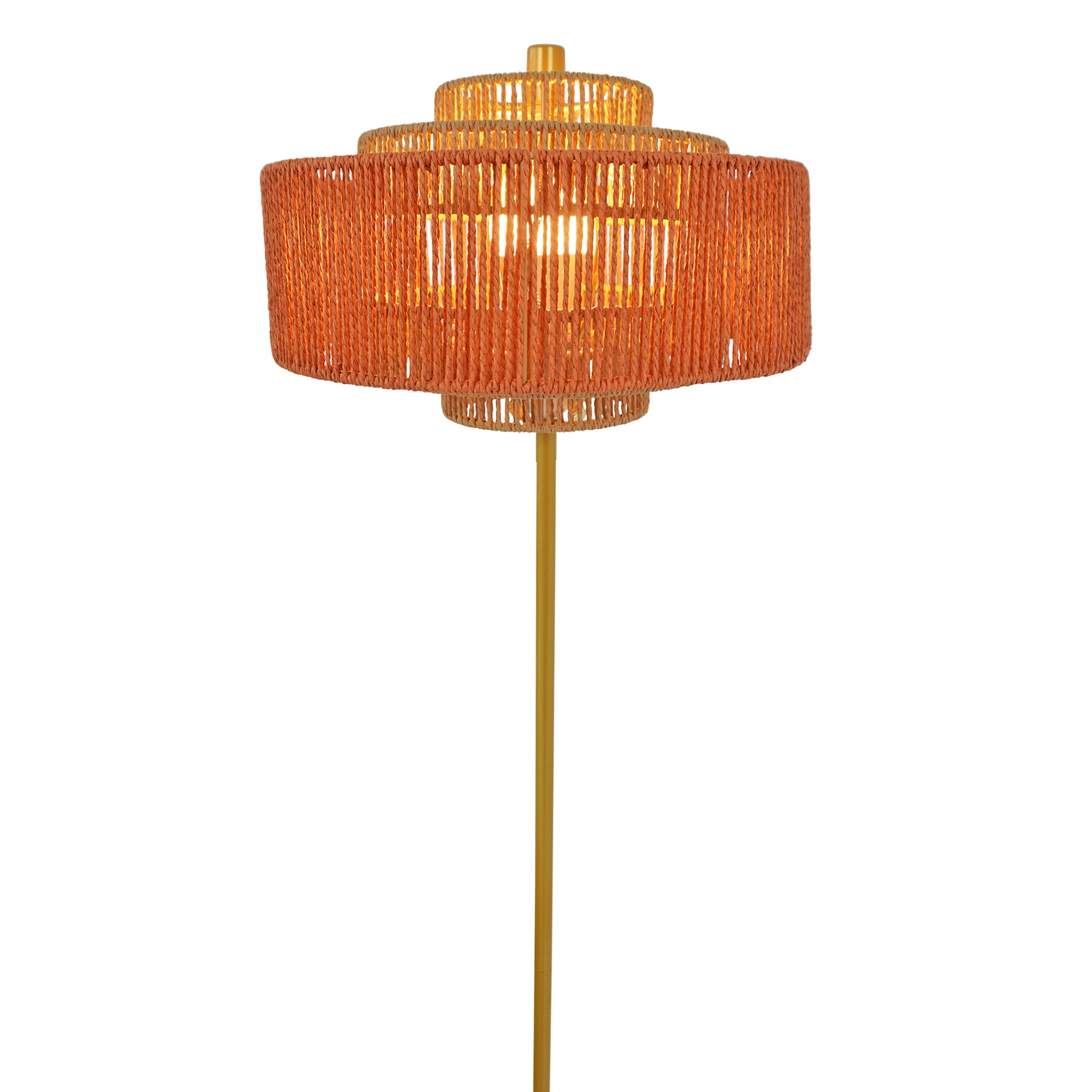 Shine Floor Lamp - Gold + Natural/Terracotta