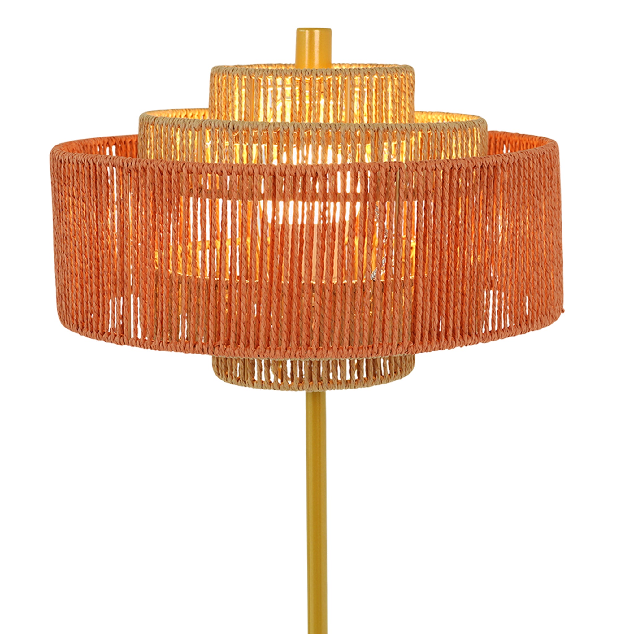 Shine Floor Lamp - Gold + Natural/Terracotta