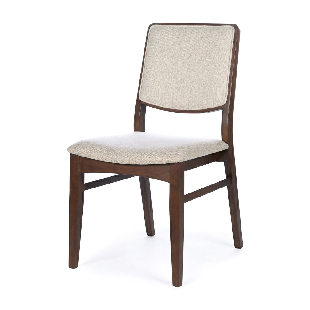Sidera Japandi Solid Wood & Beige Fabric Dining Chair Set | MidinMod