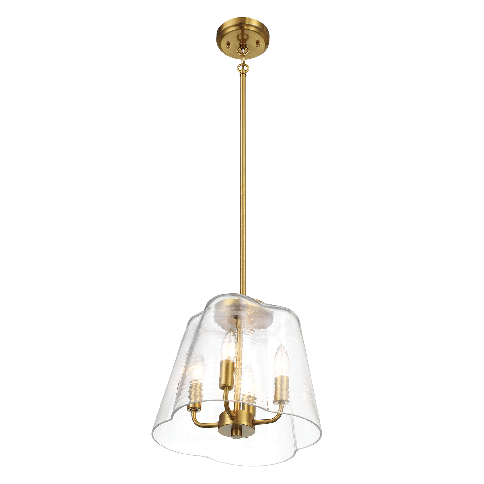 Soiree 4-Light Candle Pendant | Satin Brass Finish | MidinMod