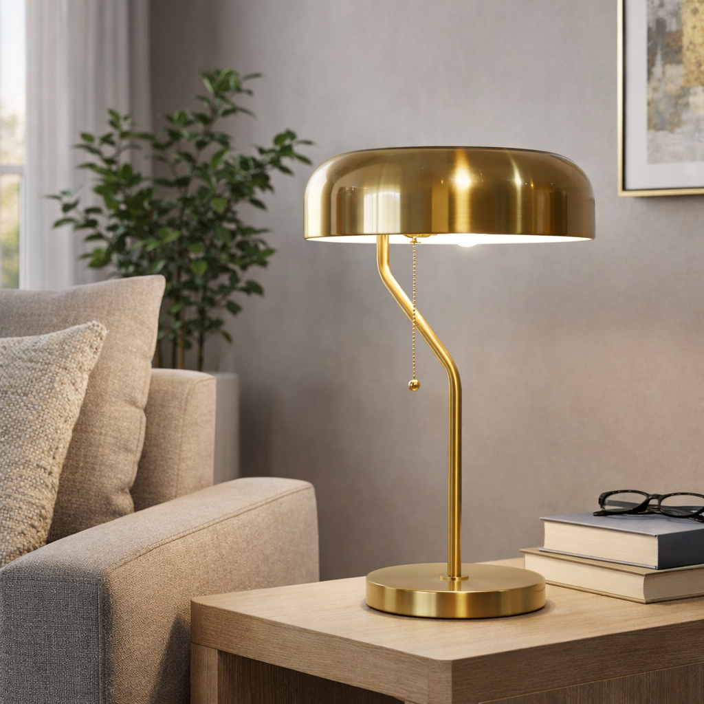 Sonata Gold & White Metal Table Lamp - Elegant Modern Lighting | MidinMod
