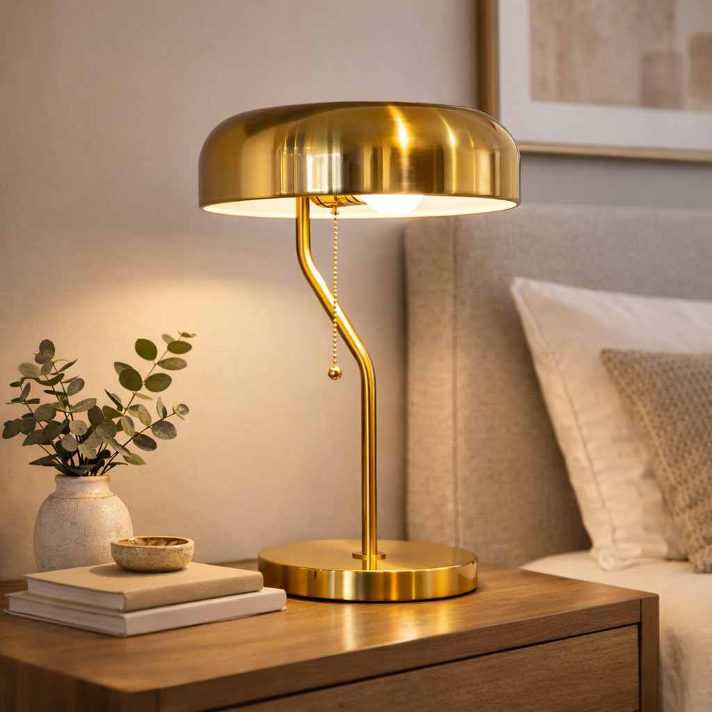 Sonata Gold & White Metal Table Lamp - Elegant Modern Lighting | MidinMod