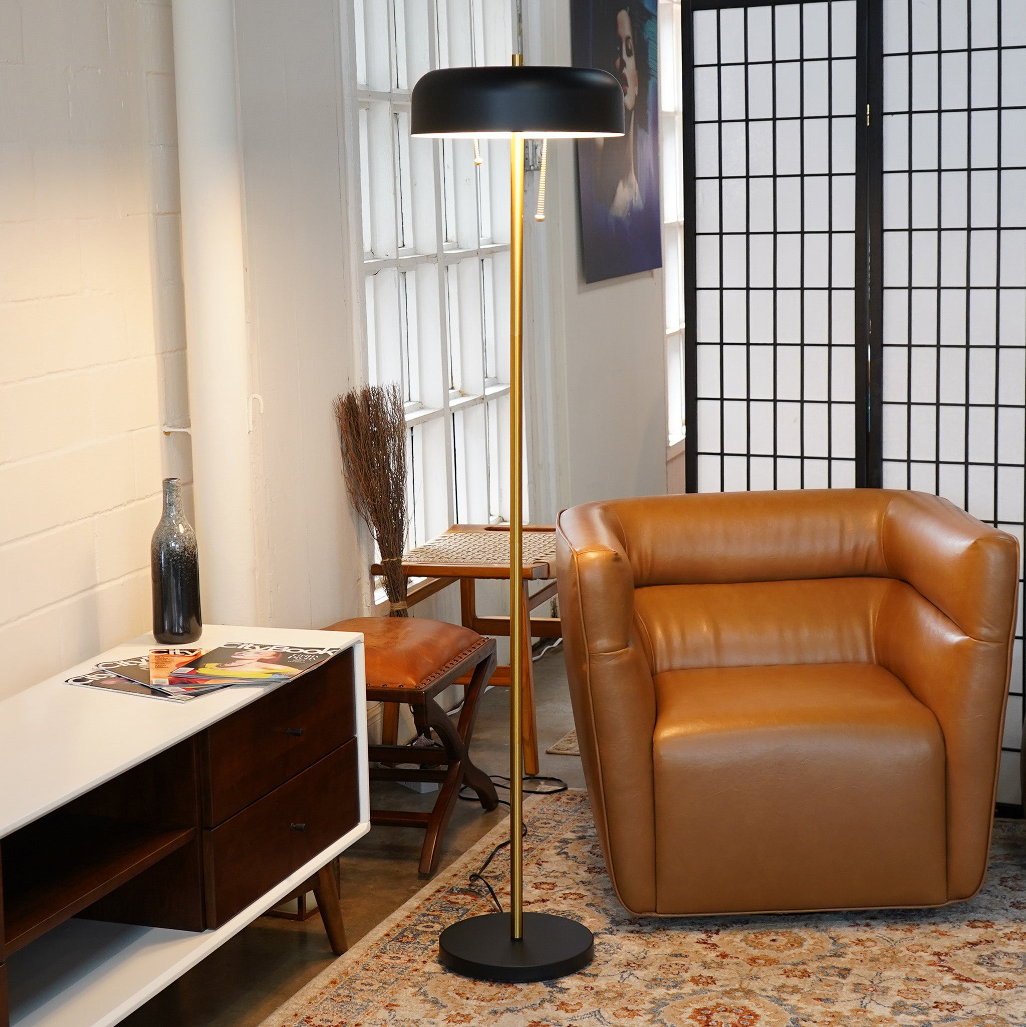 Spark Floor Lamp - Black outer + White inner