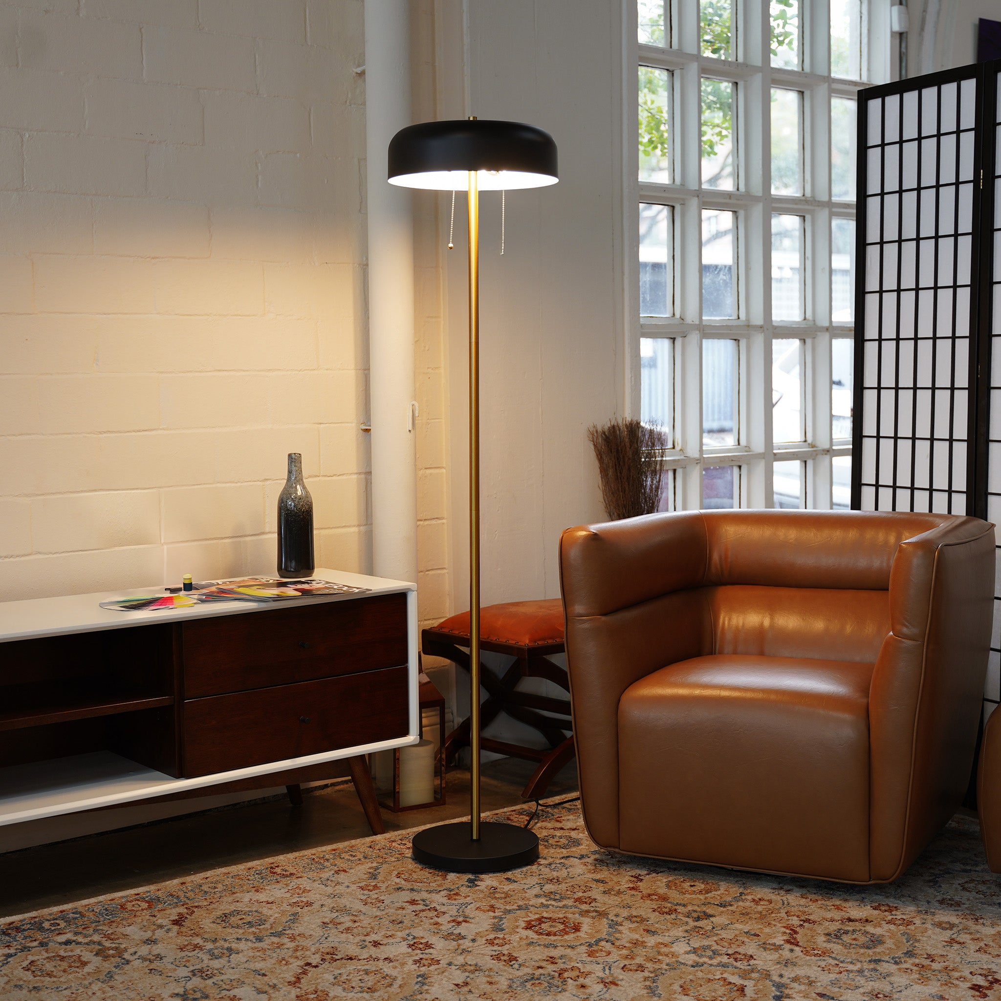 Spark Floor Lamp - Black outer + White inner