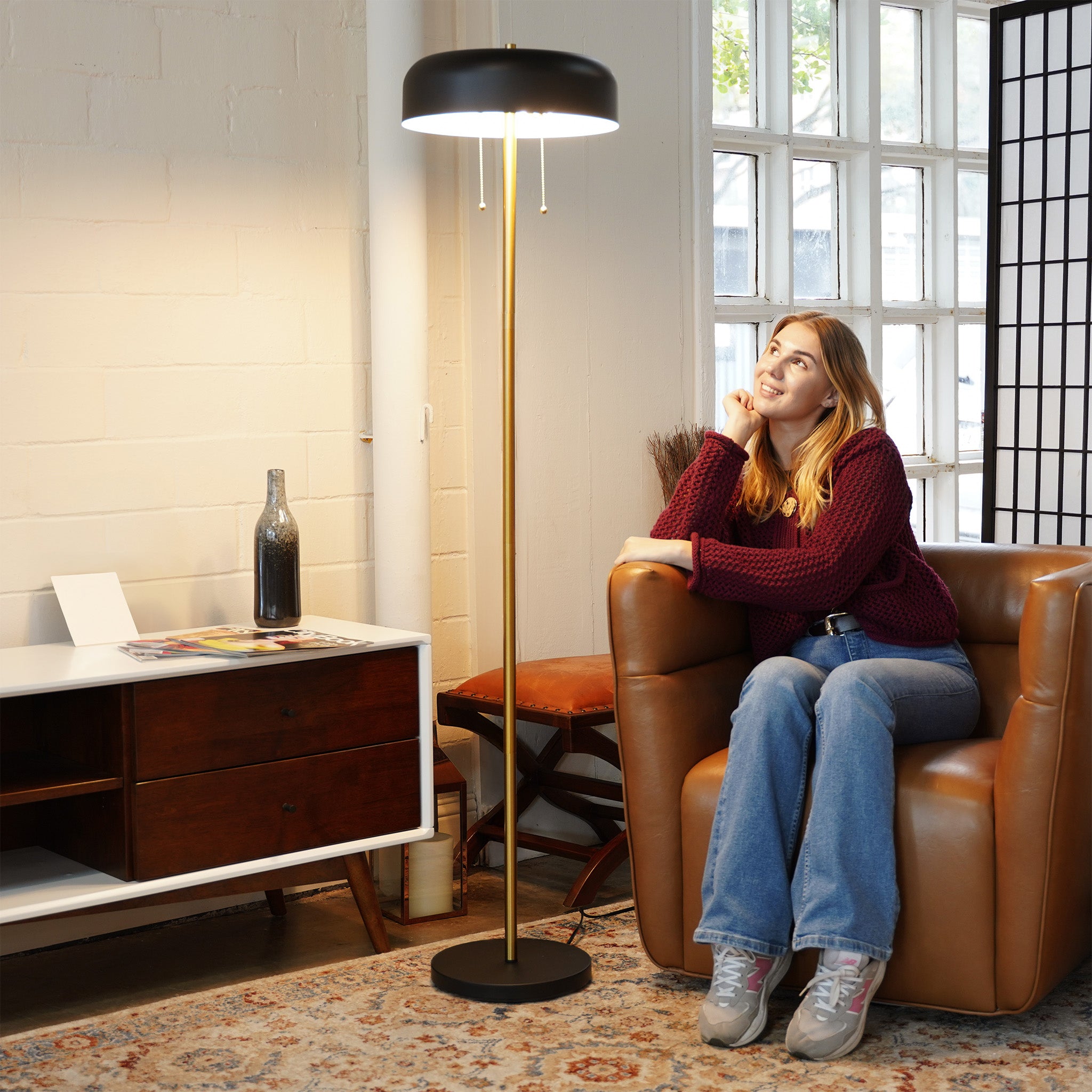 Spark Floor Lamp - Black outer + White inner
