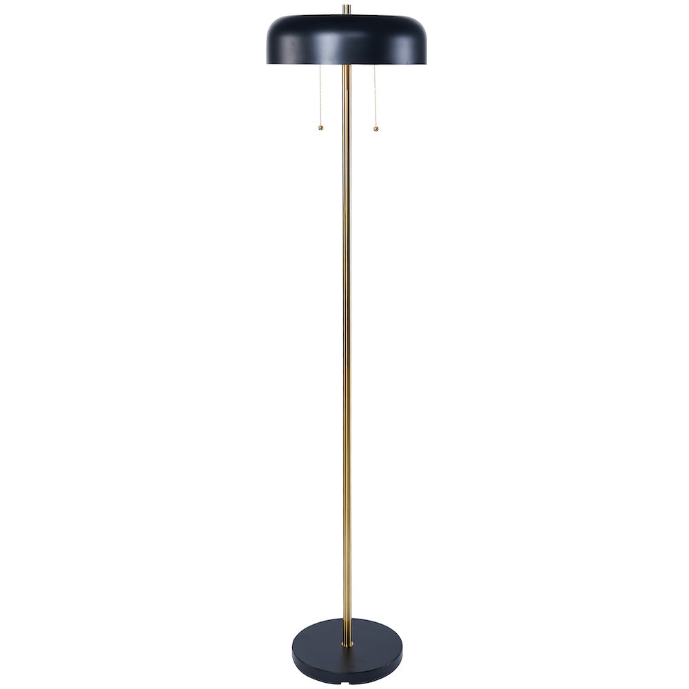 Spark Contemporary Floor Lamp with Dual-Tone Black and White Shade | MidinMod