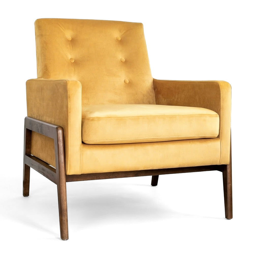 Stella Gold Velvet Lounge Chair | Mid-Century Tufted Seating | MidinMod