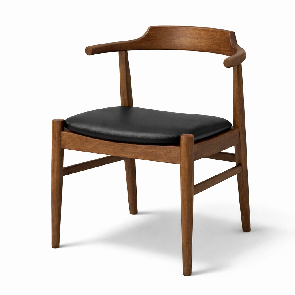 Sterling Modern Black Vegan Leather Dining Chair Set | Scandinavian Design | MidinMod