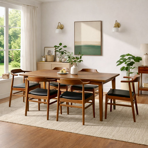 Sterling Modern Black Vegan Leather Dining Chair Set | Scandinavian Design | MidinMod