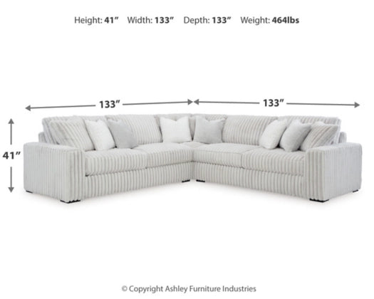 Stupendous 3-Piece Jumbo Cord Sectional with Feather Blend | MidinMod