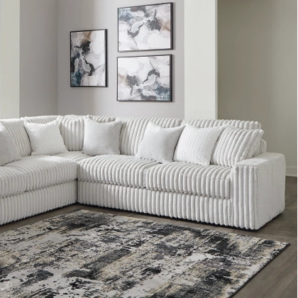 Stupendous 3-Piece Jumbo Cord Sectional with Feather Blend | MidinMod