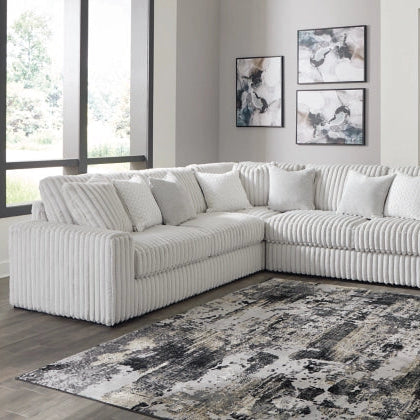 Stupendous 3-Piece Jumbo Cord Sectional with Feather Blend | MidinMod
