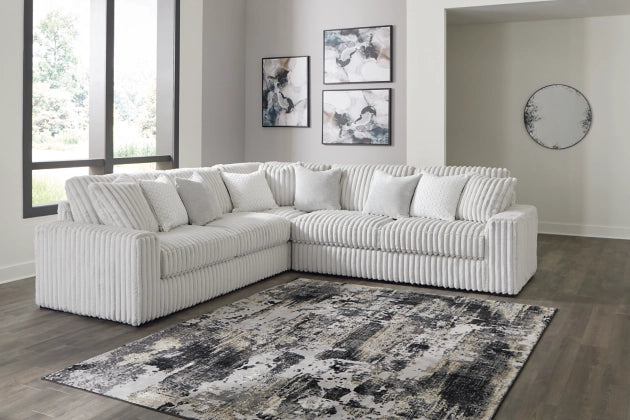 Stupendous 3-Piece Jumbo Cord Sectional with Feather Blend | MidinMod