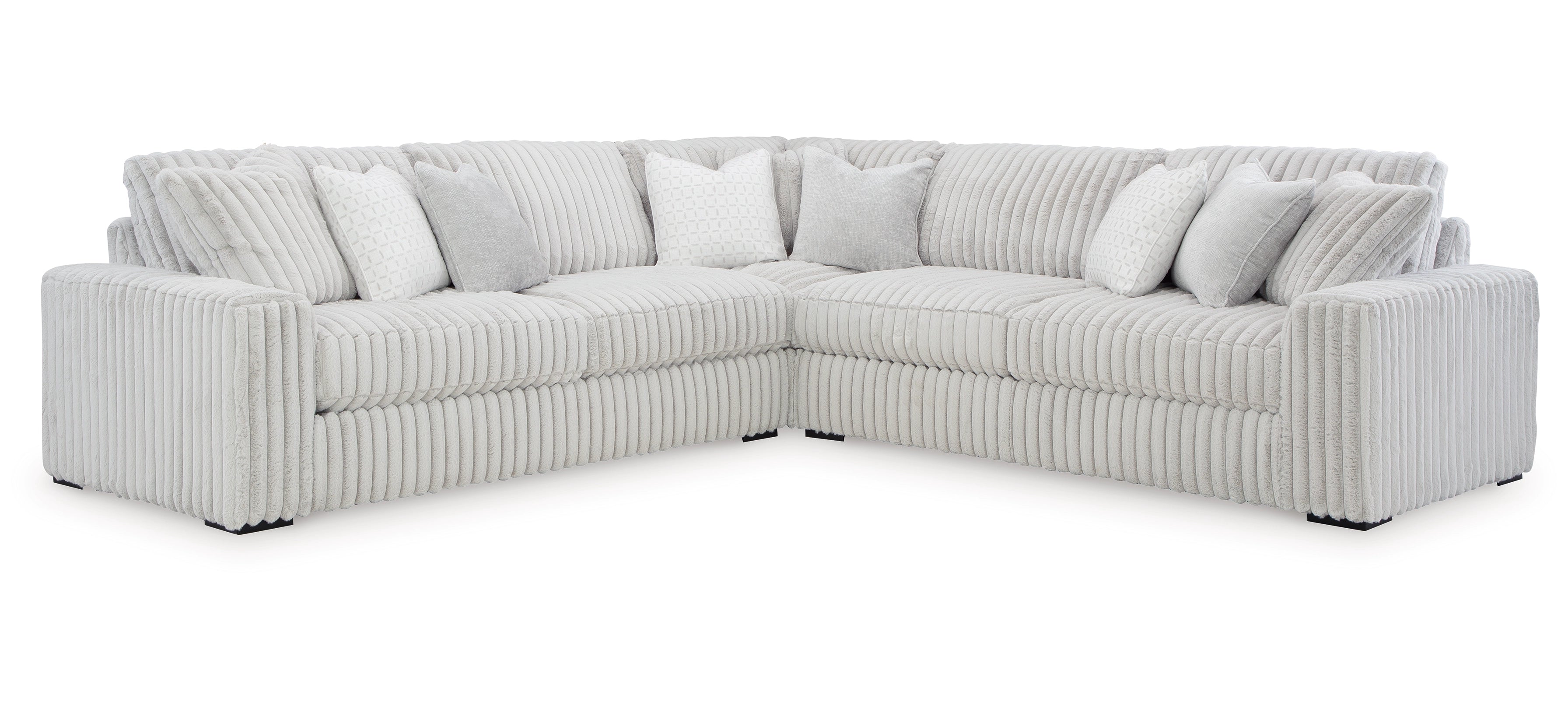 Stupendous 3-Piece Jumbo Cord Sectional with Feather Blend | MidinMod