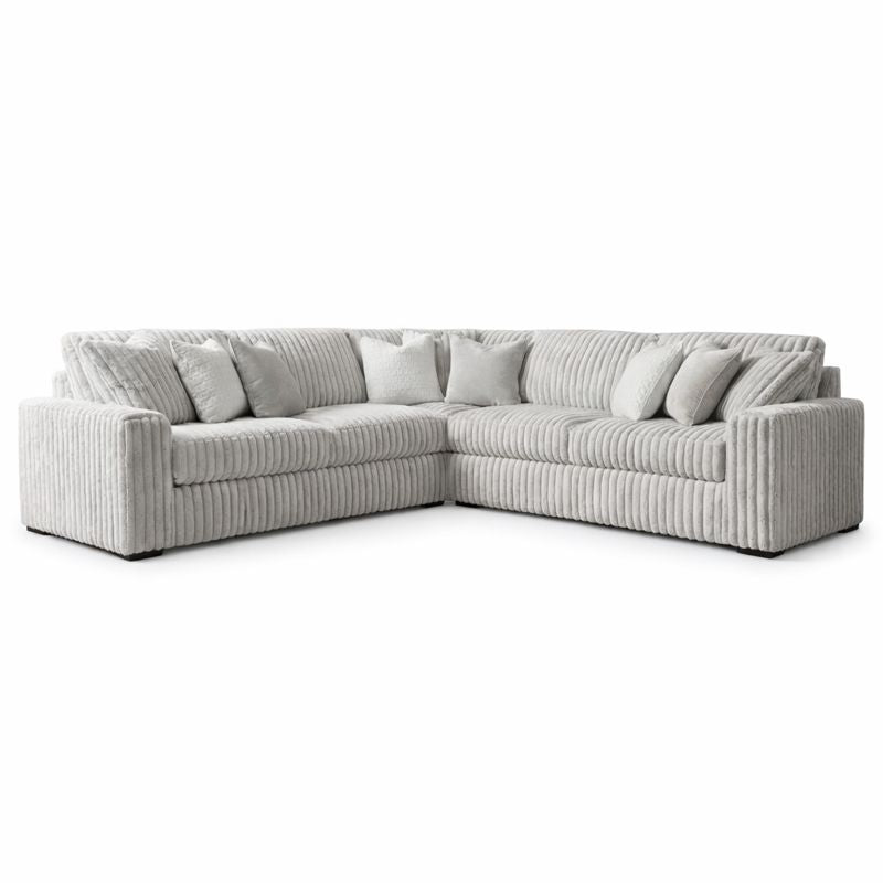 Stupendous 3-Piece Jumbo Cord Sectional with Feather Blend | MidinMod