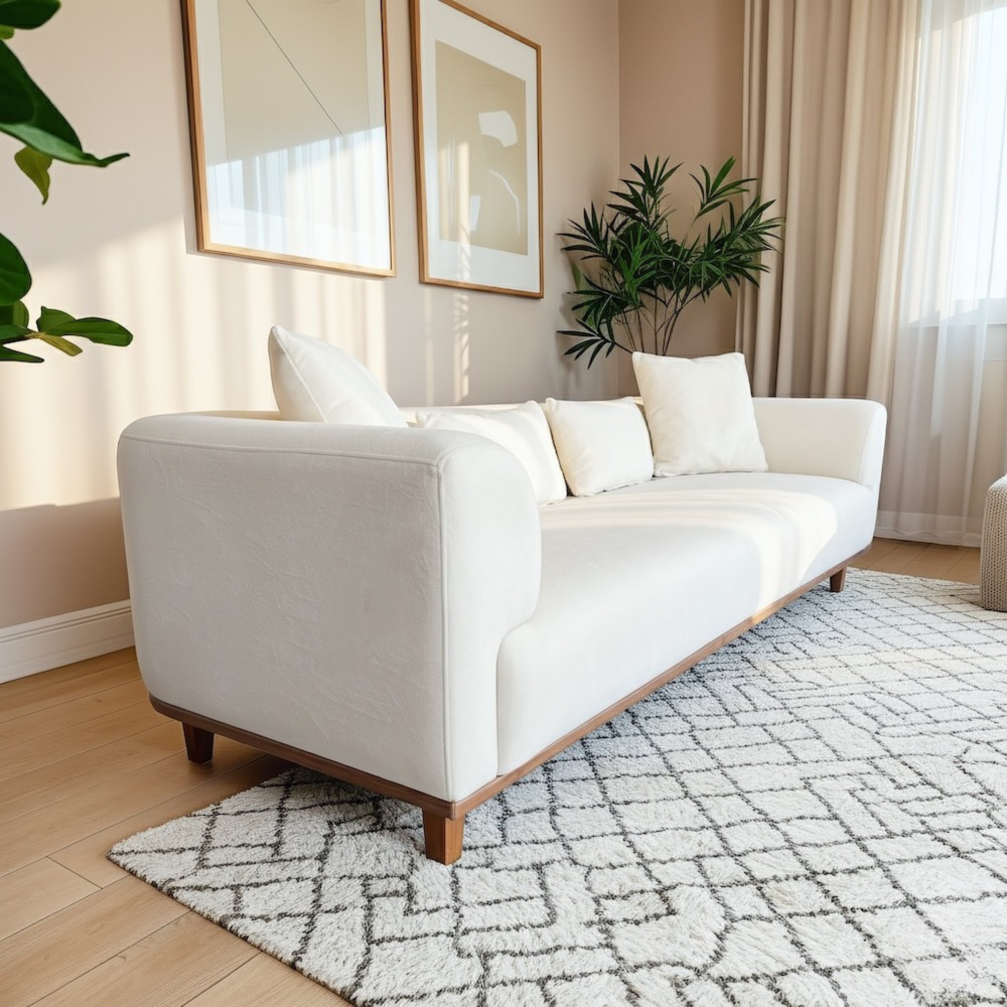 Tampa Cream Velvet Sofa