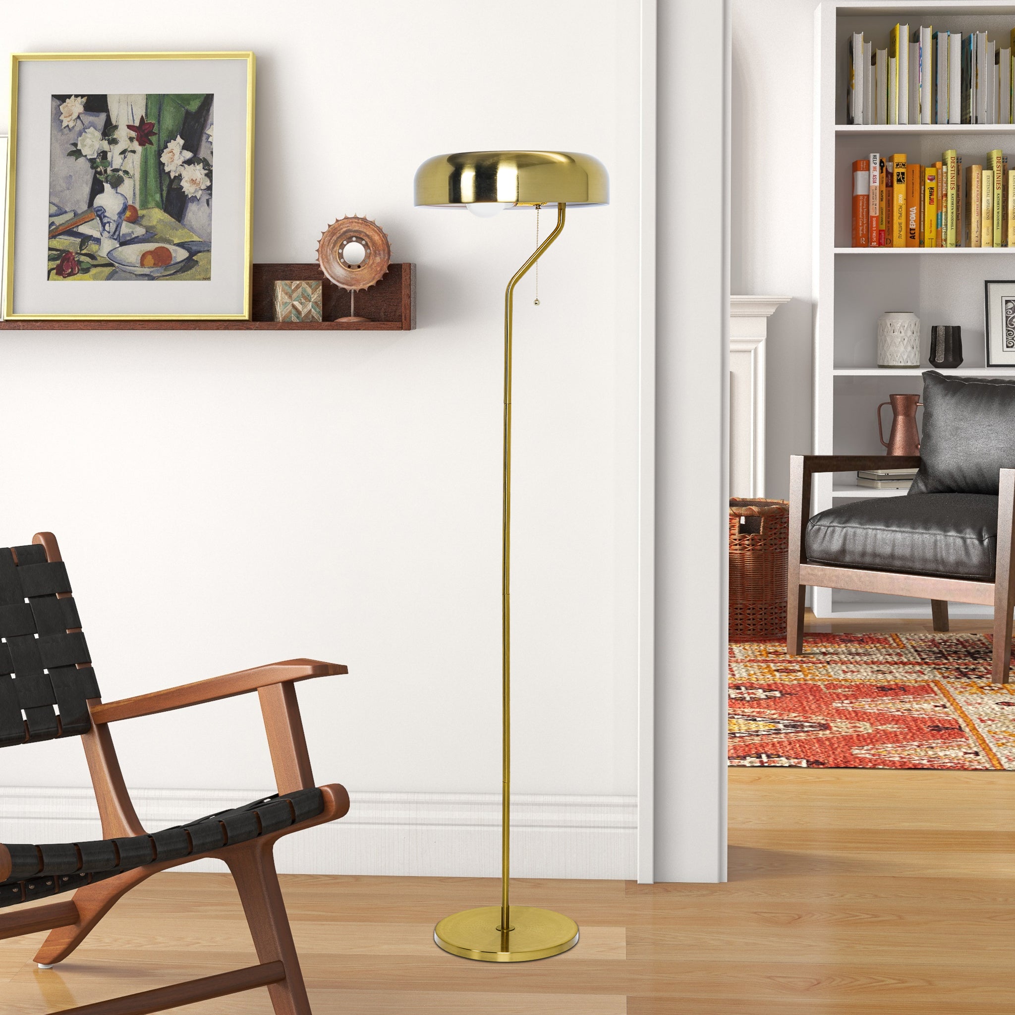 Tango Floor Lamp - Gold outer + White inner