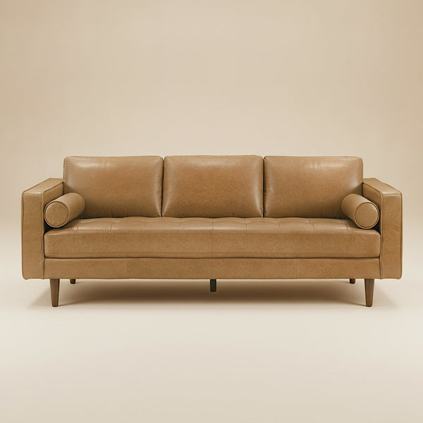 Tessa Genuine Tan Leather Sofa