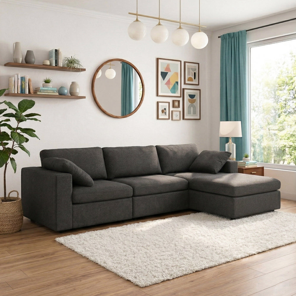 Texas Dark Gray Modern Modular Corner Sectional Sofa | MidinMod