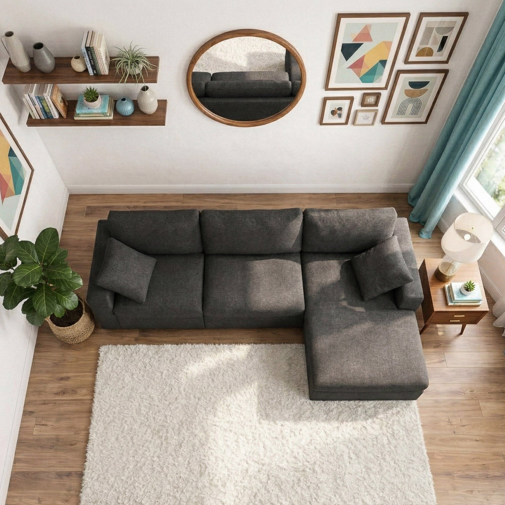 Texas Dark Gray Modern Modular Corner Sectional Sofa | MidinMod