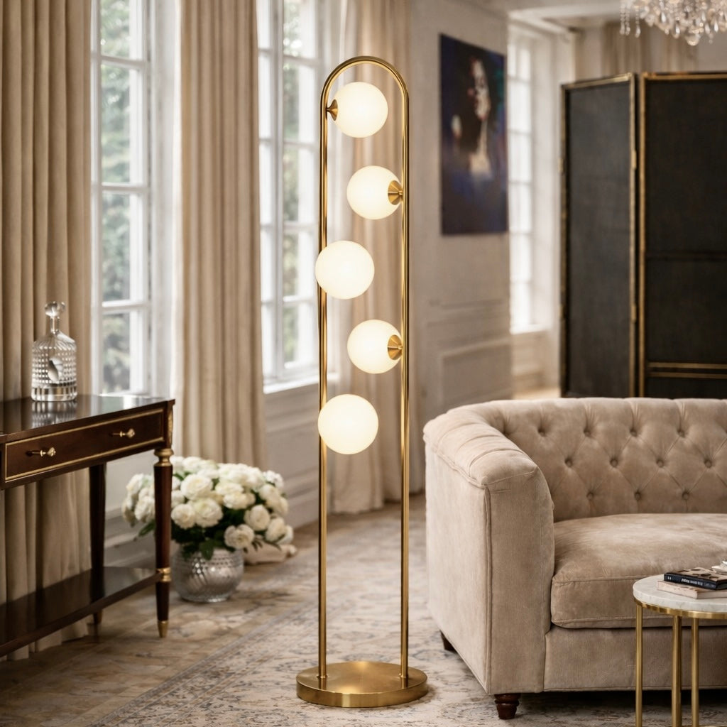 Trance Contemporary Floor Lamp in Sleek Metal with Pure White Shade | MidinMod