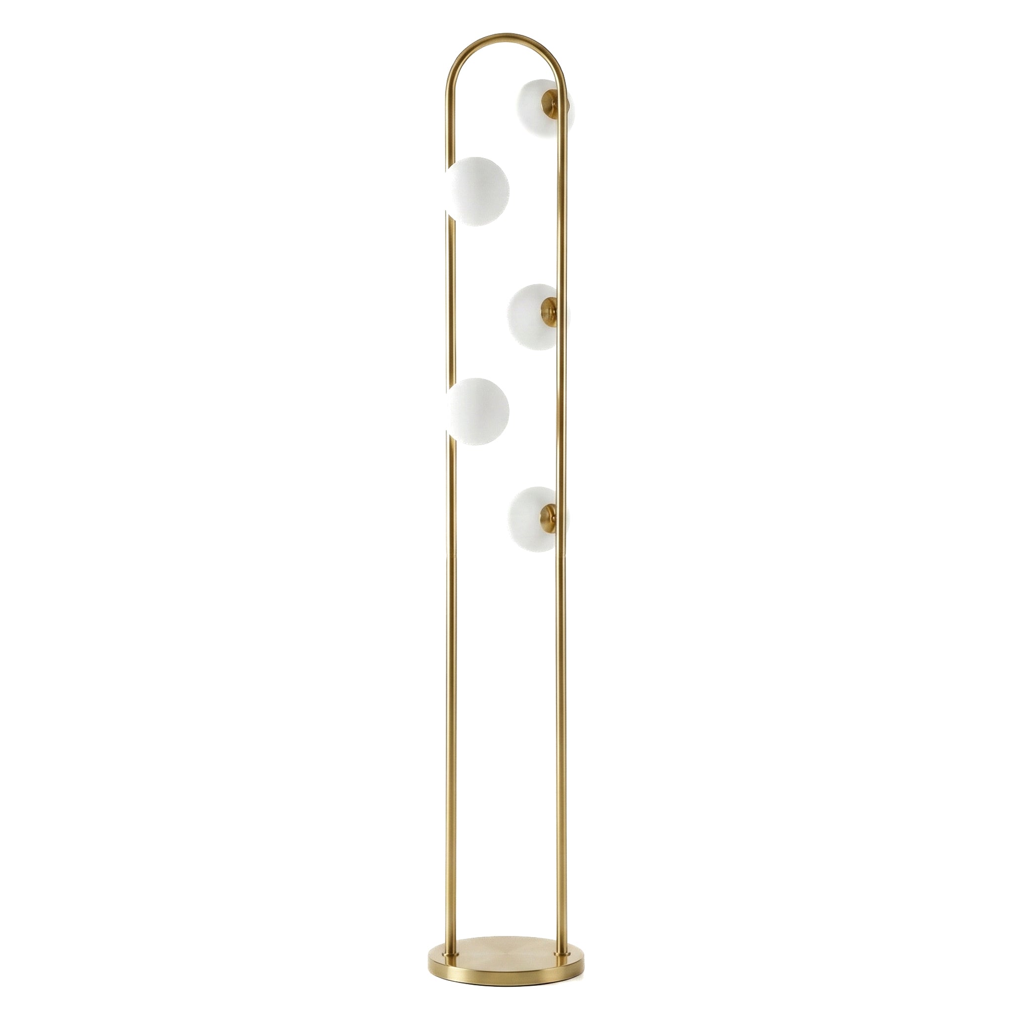 Trance Contemporary Floor Lamp in Sleek Metal with Pure White Shade | MidinMod