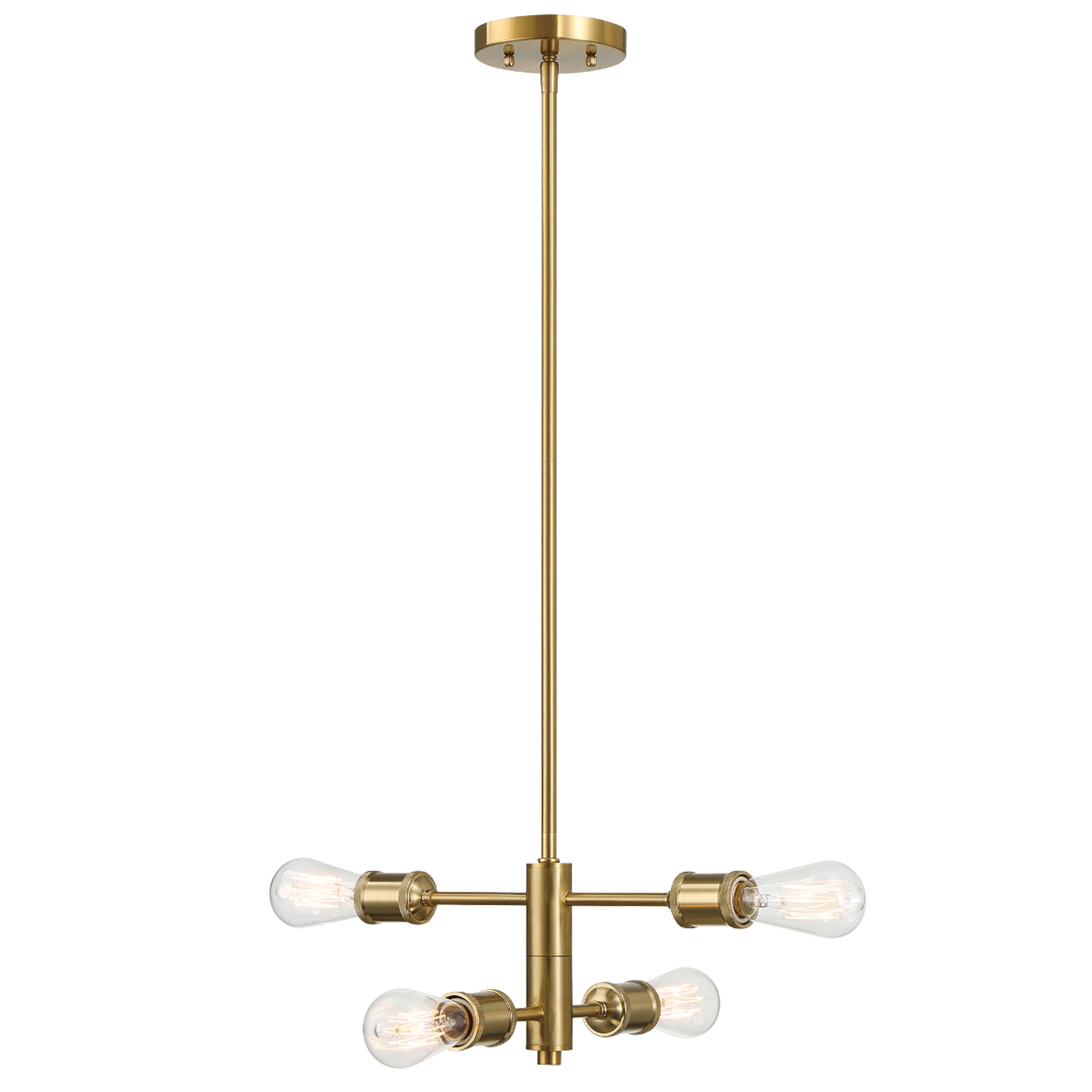 Trellis 4-Light Modern Gold Chandelier | Vintage-Inspired Pendant Fixture | MidinMod