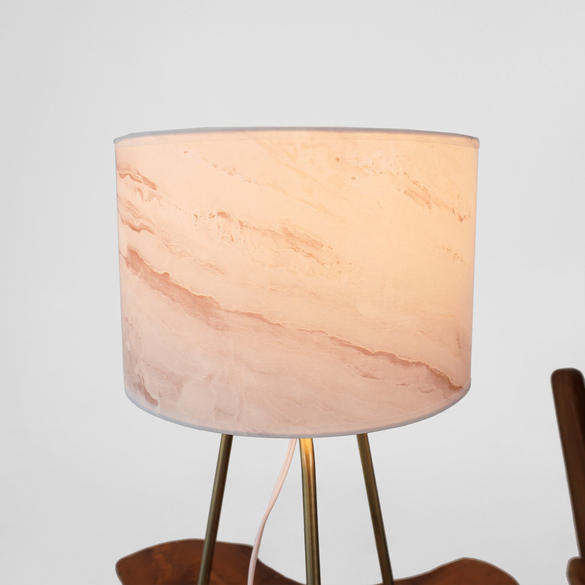 Triton Marble Lampshade Table Lamp - Bronze