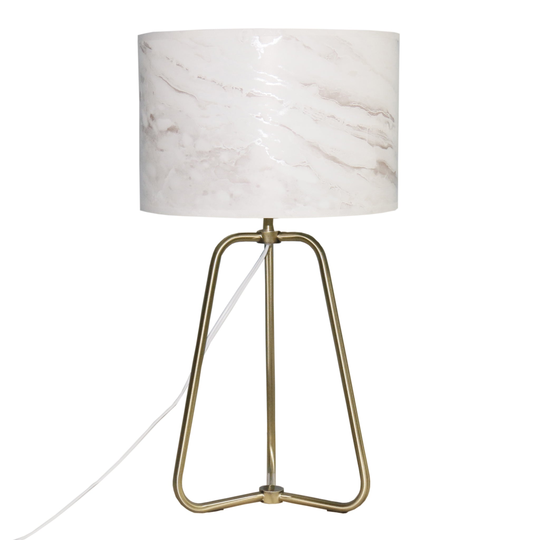 Triton Marble Lampshade Table Lamp - Bronze