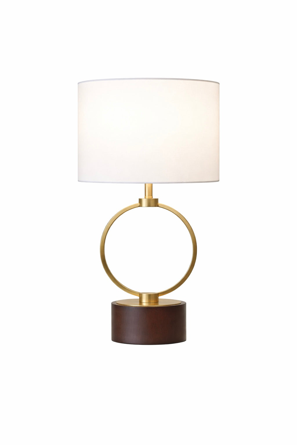 Vega Table Lamp | Circular Metal Frame & Walnut Wood Base | MidinMod