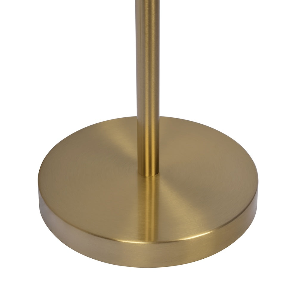 Verve Brassed Gold Floor Lamp with On/Off Switch Adjustable Led Round Base