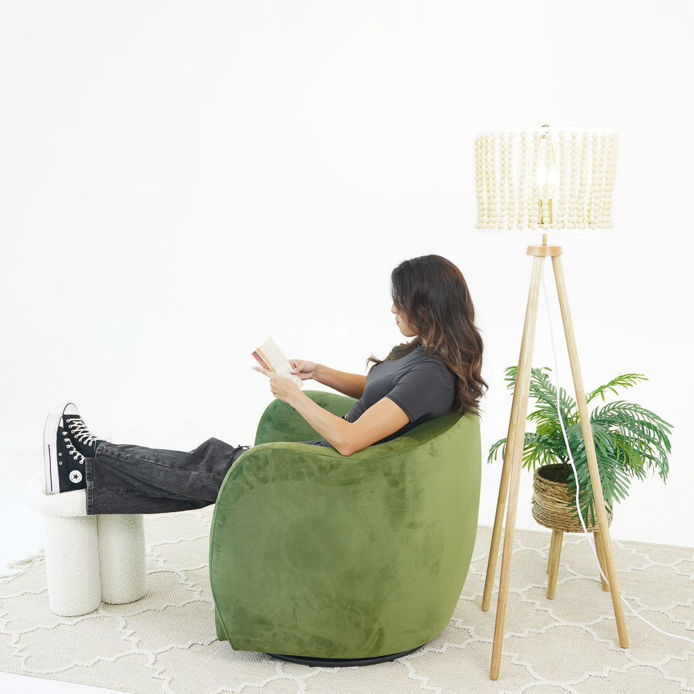 Vesper Swivel Chair - Green Velvet