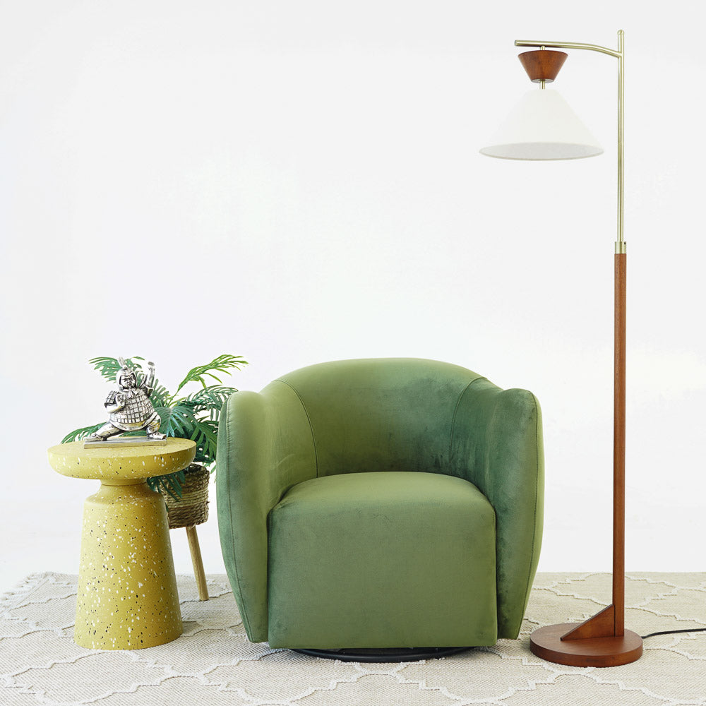 Vesper Swivel Chair - Green Velvet