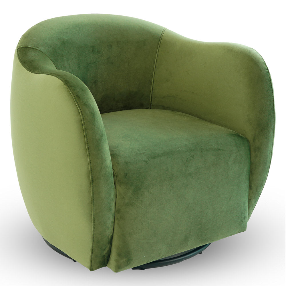 Vesper Swivel Chair - Green Velvet