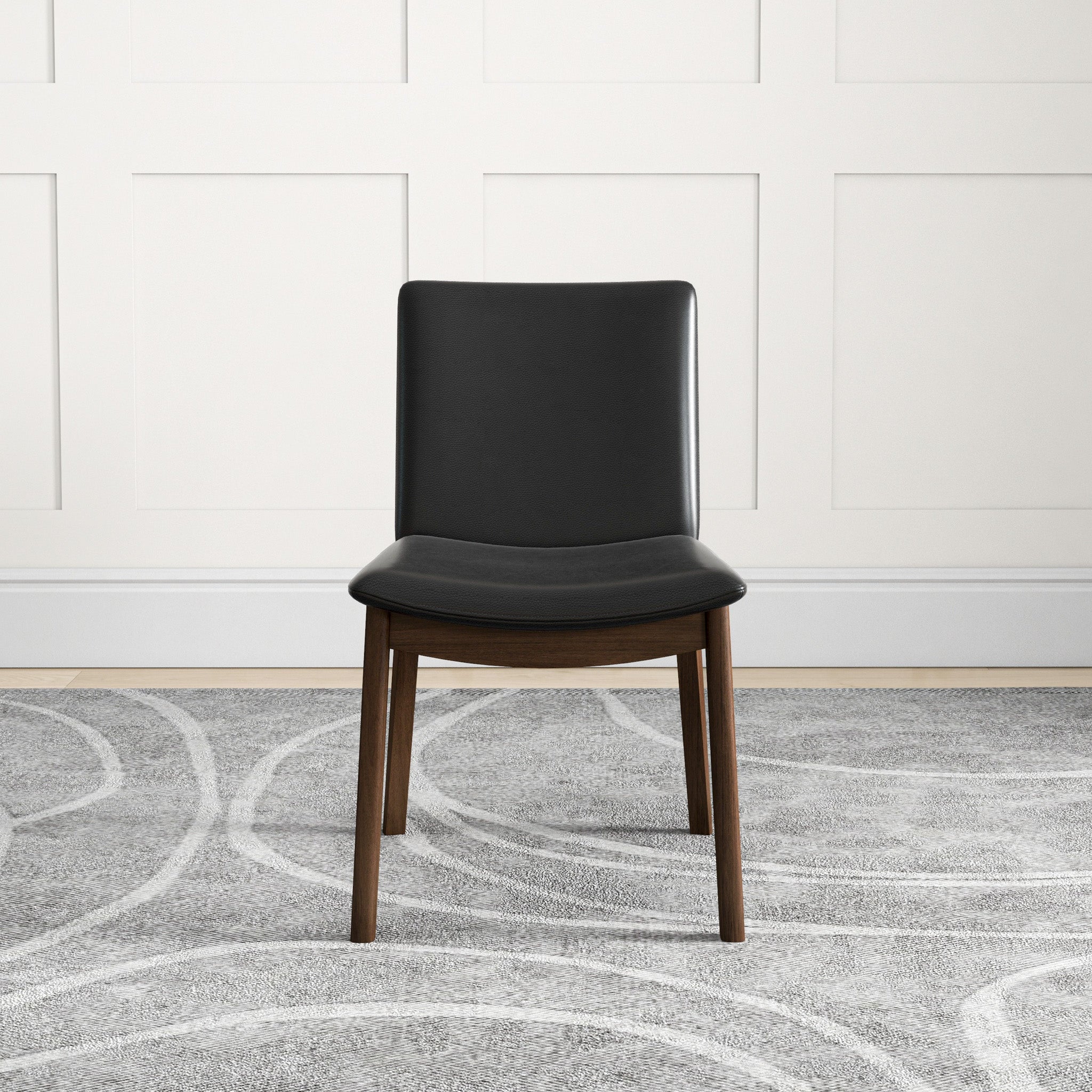 Virginia Mid-Century Modern Scandinavian Dining Chair with Vegan Leather Upholstery - MidinMod