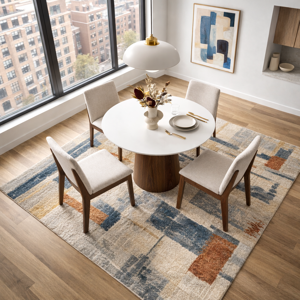 Virginia Mid-Century Modern Scandinavian Dining Chair with Fabric Upholstery - MidinMod