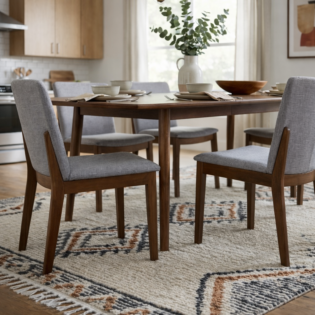 Virginia Mid-Century Modern Scandinavian Dining Chair with Fabric Upholstery - MidinMod