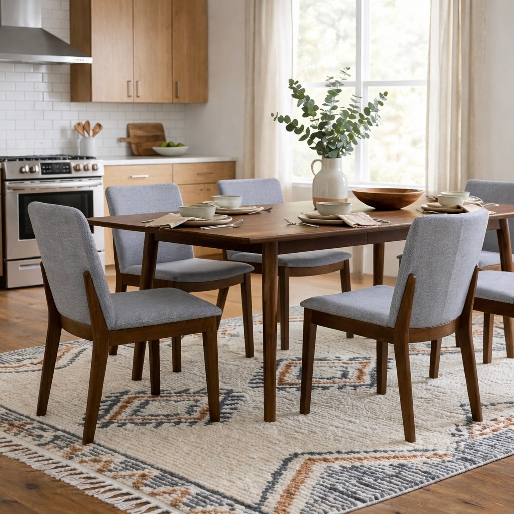 Virginia Mid-Century Modern Scandinavian Dining Chair with Fabric Upholstery - MidinMod