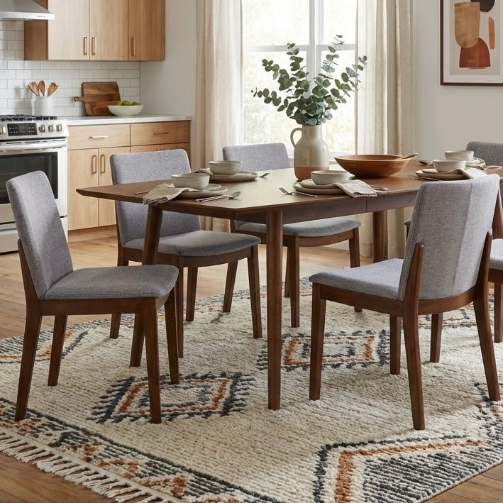 Virginia Mid-Century Modern Scandinavian Dining Chair with Fabric Upholstery - MidinMod