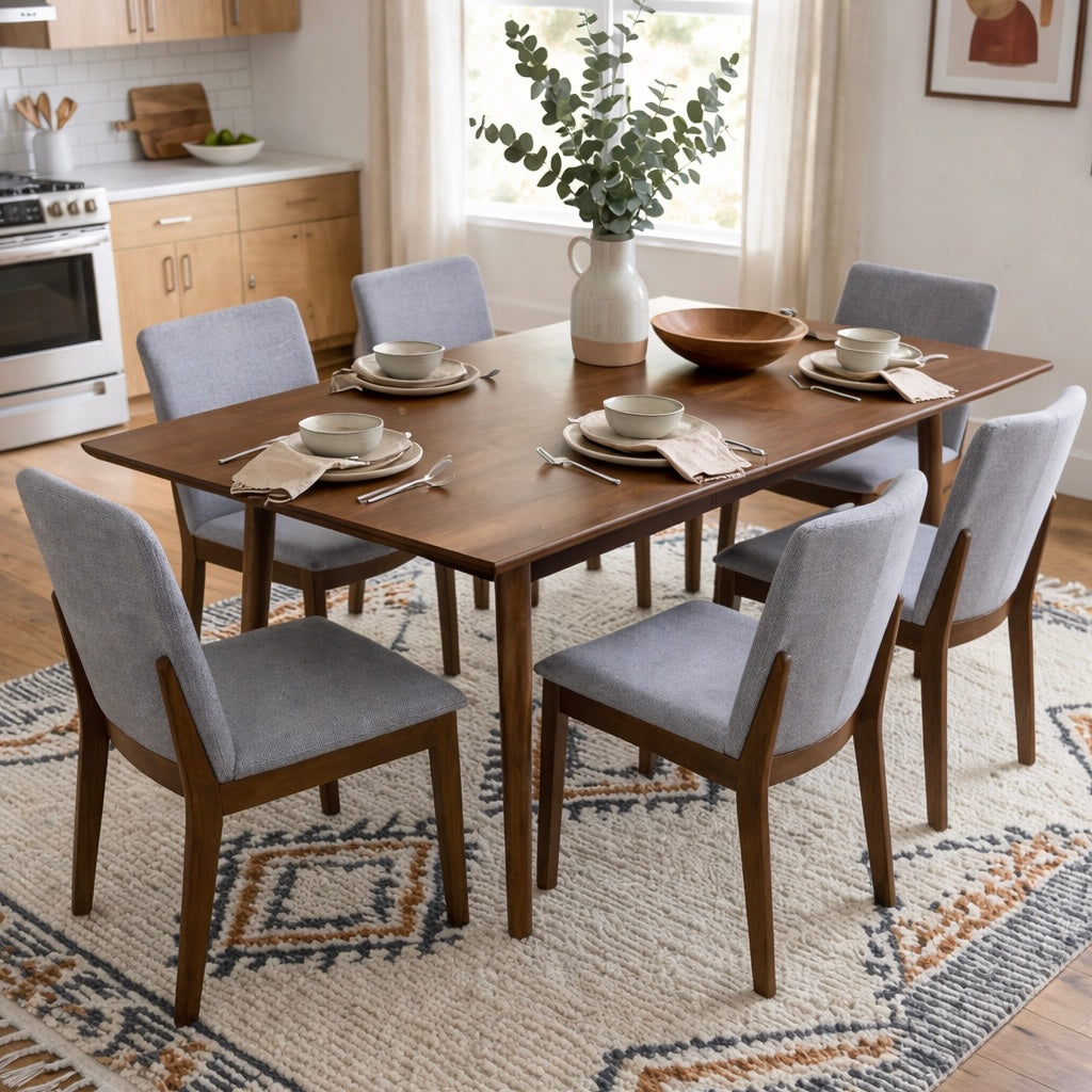 Virginia Mid-Century Modern Scandinavian Dining Chair with Fabric Upholstery - MidinMod