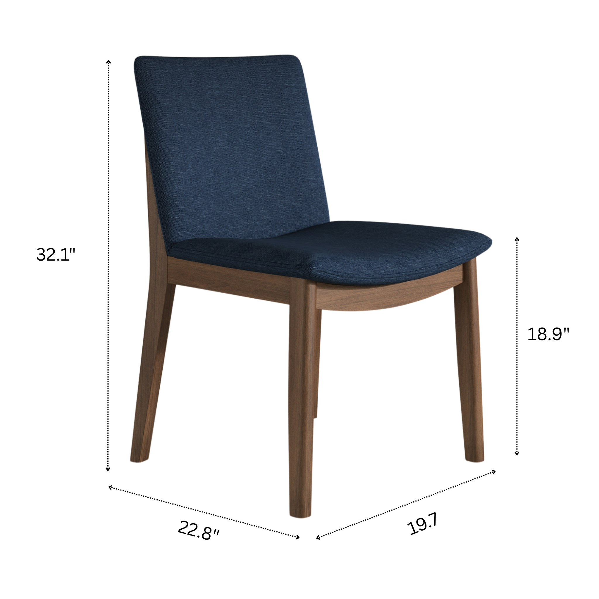 Virginia Mid-Century Modern Scandinavian Dining Chair with Fabric Upholstery - MidinMod