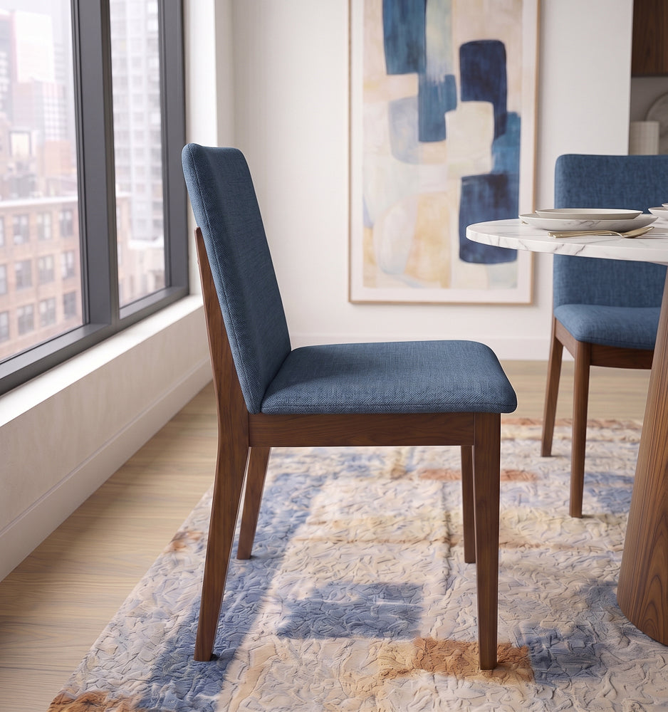Virginia Mid-Century Modern Scandinavian Dining Chair with Fabric Upholstery - MidinMod